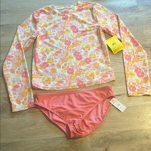 NWT Gap Kids XXL Two Piece Rash Guard Swimsuit 14-16